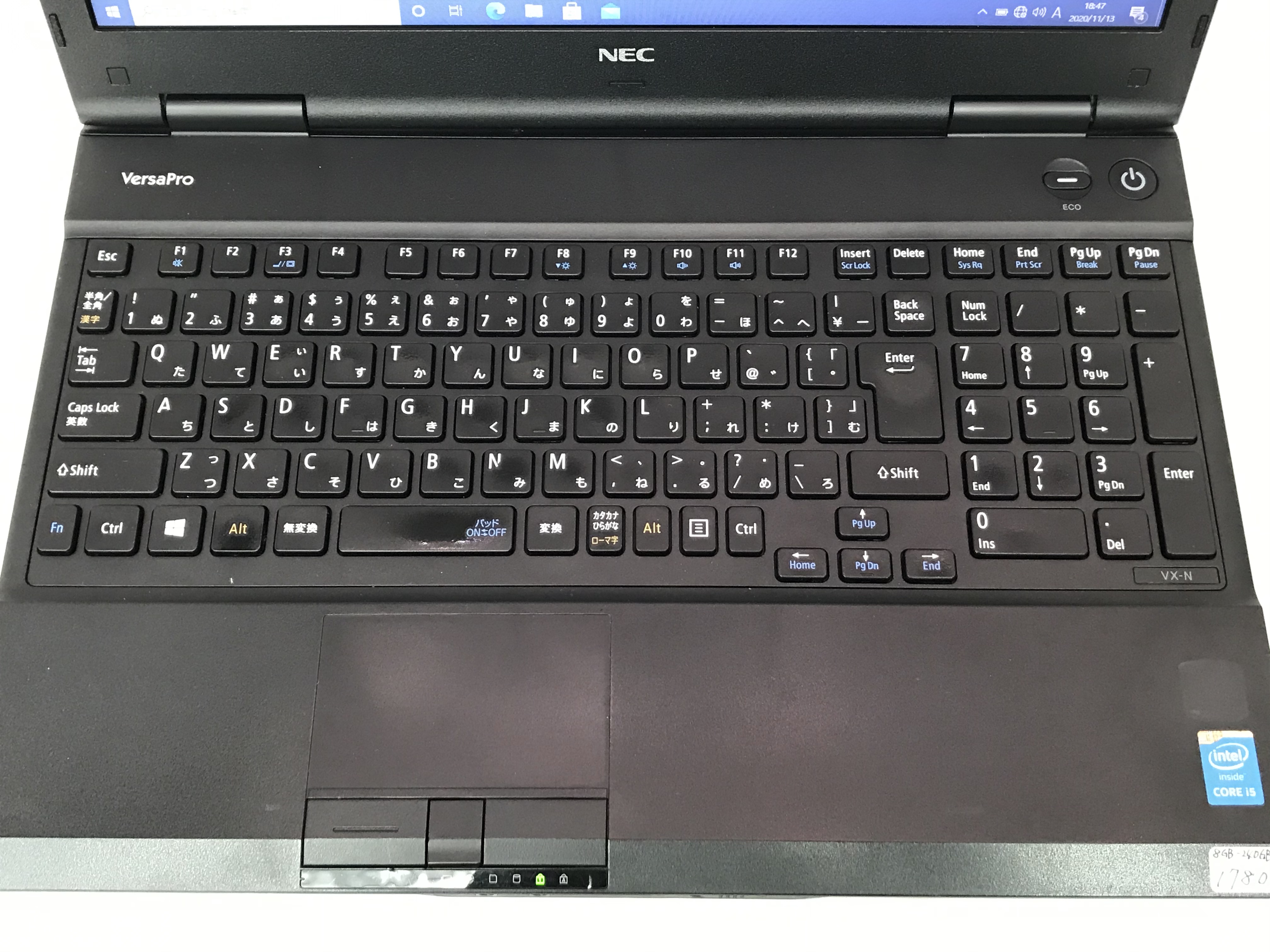 中古ノートパソコン NEC VersaPro タイプVX VK27M/X-N PC-VK27MXZCN