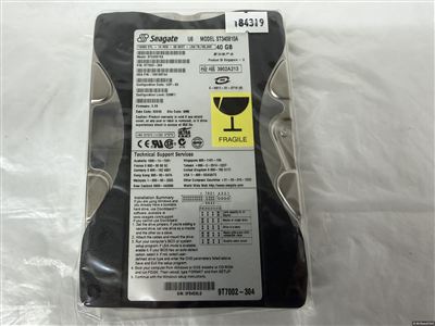 3.5インチ ハードディスク IDE/PATA 40GB(ST340810A) の拡大写真はこちらをクリック 3.5インチ ハードディスク IDE/PATA 40GB(ST340810A) の拡大写真はこちらをクリック